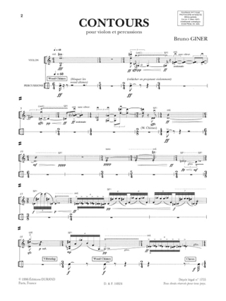 Contours - Bruno Giner - Partition
